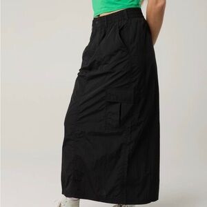 AERIE NWT Cargo Maxi Skirt With  Pockets BLACK